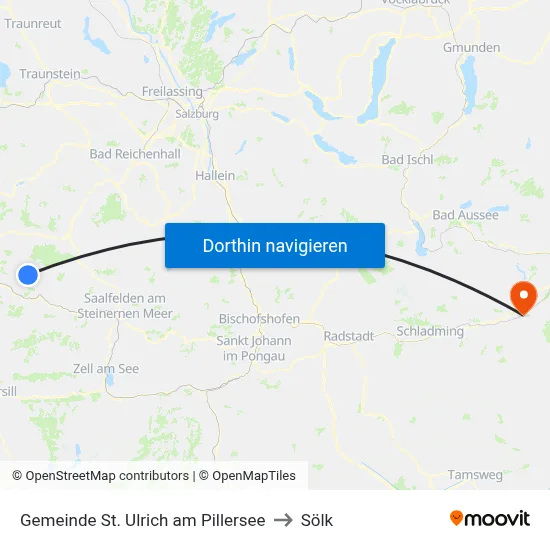 Gemeinde St. Ulrich am Pillersee to Sölk map