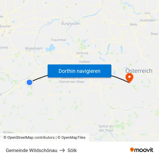 Gemeinde Wildschönau to Sölk map