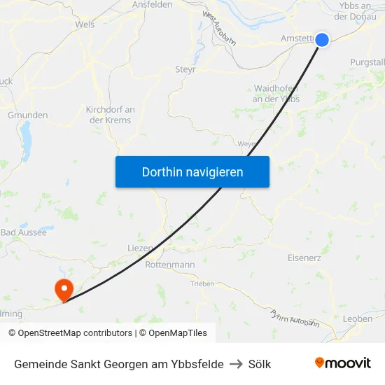 Gemeinde Sankt Georgen am Ybbsfelde to Sölk map