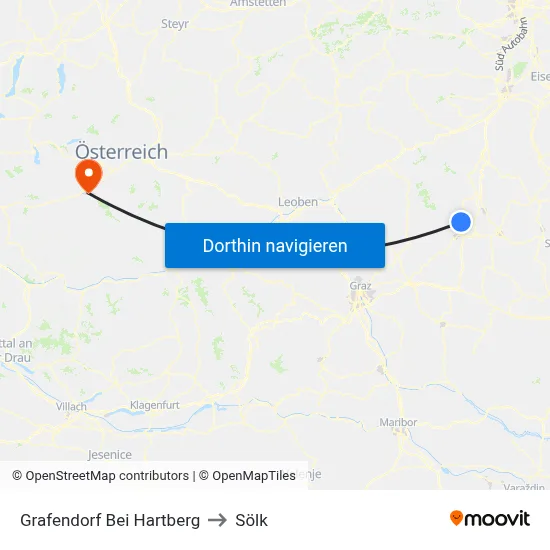 Grafendorf Bei Hartberg to Sölk map