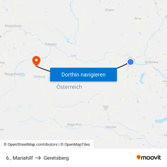 6., Mariahilf to Geretsberg map