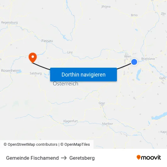 Gemeinde Fischamend to Geretsberg map