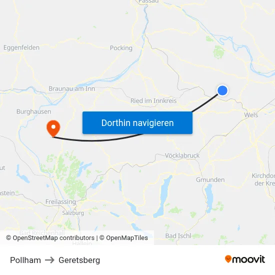 Pollham to Geretsberg map