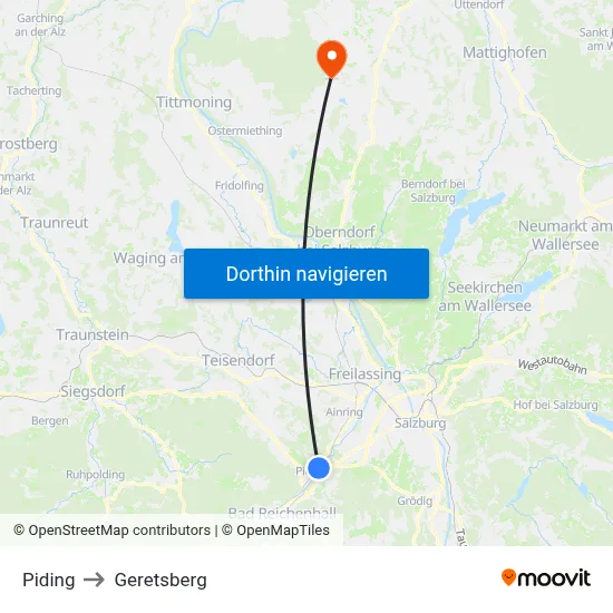 Piding to Geretsberg map