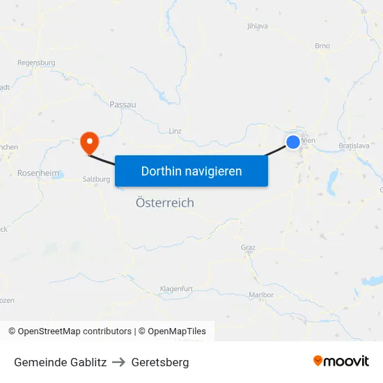 Gemeinde Gablitz to Geretsberg map