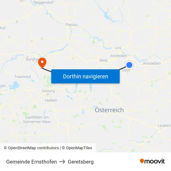 Gemeinde Ernsthofen to Geretsberg map
