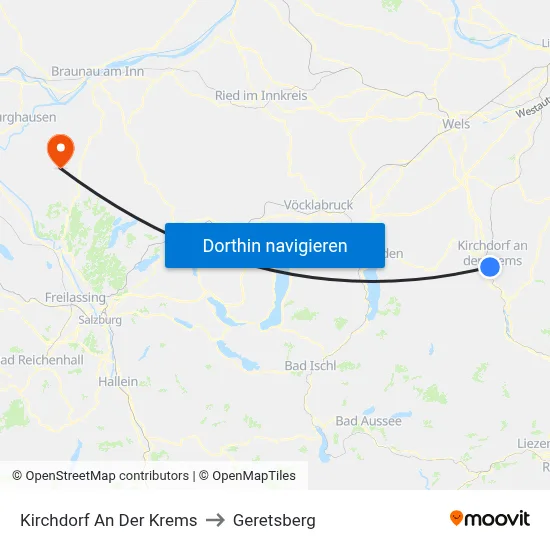 Kirchdorf An Der Krems to Geretsberg map