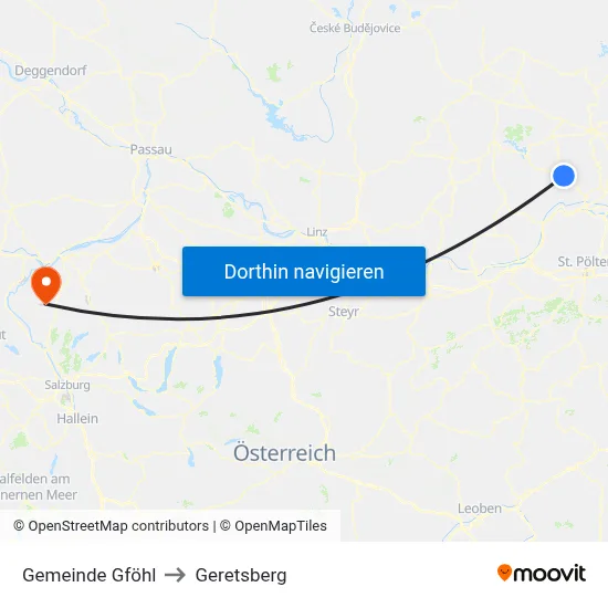 Gemeinde Gföhl to Geretsberg map