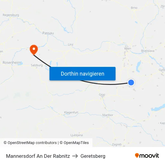 Mannersdorf An Der Rabnitz to Geretsberg map