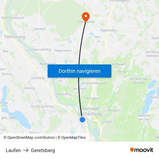 Laufen to Geretsberg map