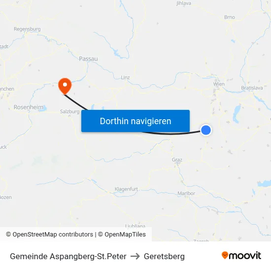 Gemeinde Aspangberg-St.Peter to Geretsberg map