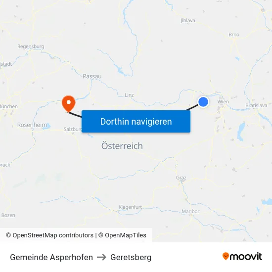 Gemeinde Asperhofen to Geretsberg map