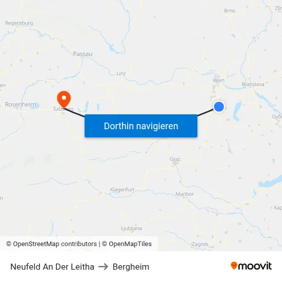 Neufeld An Der Leitha to Bergheim map