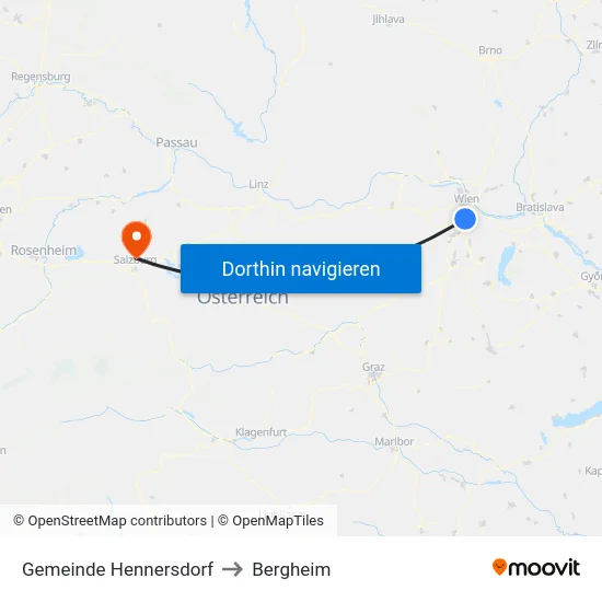 Gemeinde Hennersdorf to Bergheim map