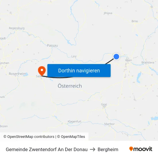 Gemeinde Zwentendorf An Der Donau to Bergheim map