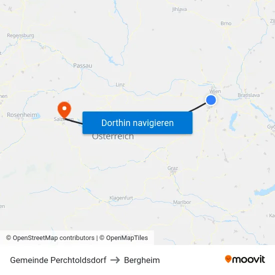 Gemeinde Perchtoldsdorf to Bergheim map