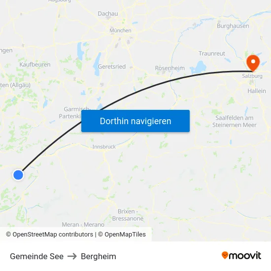 Gemeinde See to Bergheim map