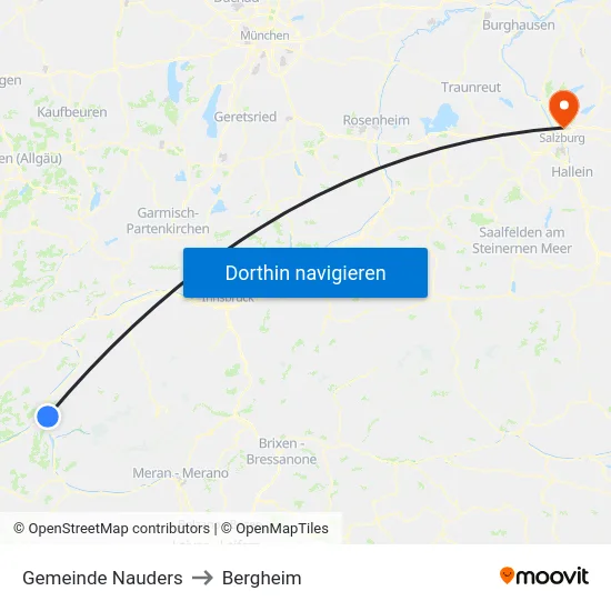 Gemeinde Nauders to Bergheim map