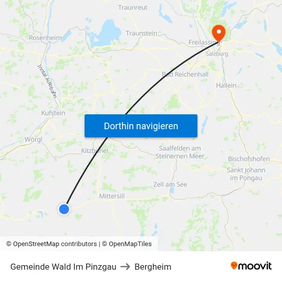 Gemeinde Wald Im Pinzgau to Bergheim map