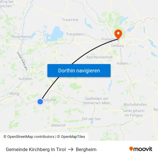 Gemeinde Kirchberg In Tirol to Bergheim map