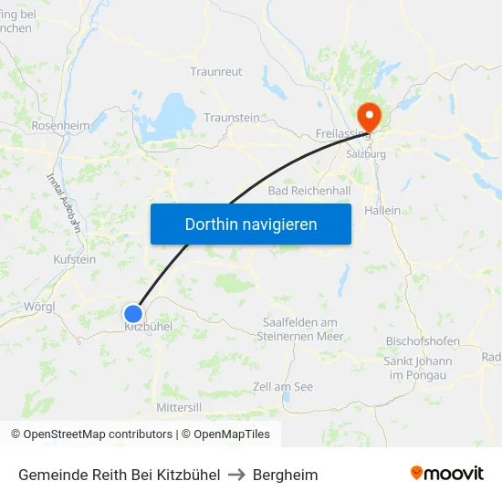 Gemeinde Reith Bei Kitzbühel to Bergheim map