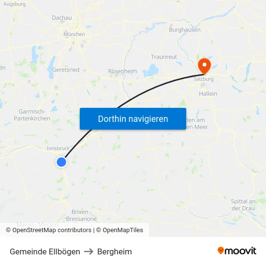 Gemeinde Ellbögen to Bergheim map