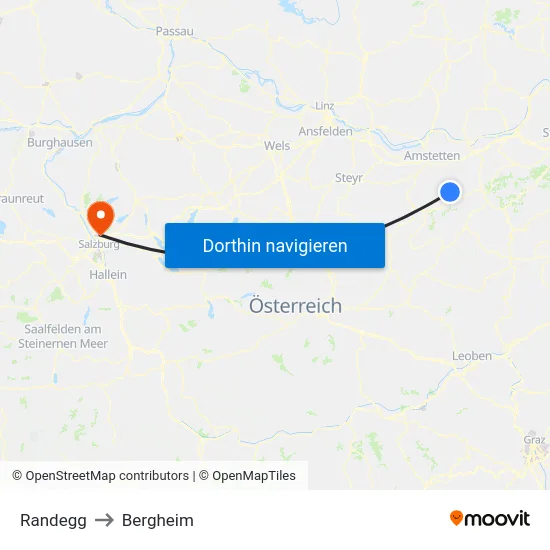 Randegg to Bergheim map