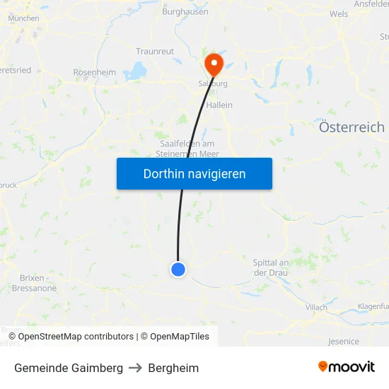 Gemeinde Gaimberg to Bergheim map