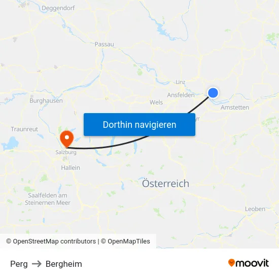 Perg to Bergheim map