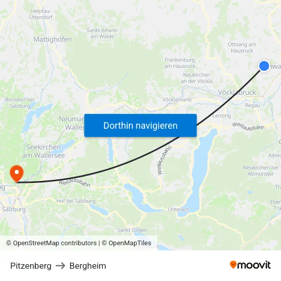 Pitzenberg to Bergheim map