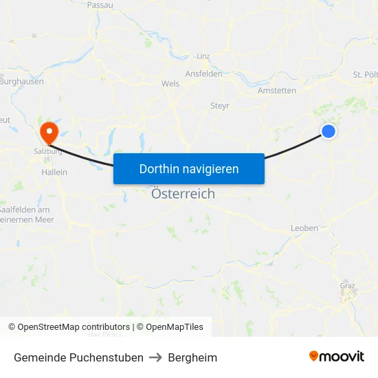 Gemeinde Puchenstuben to Bergheim map