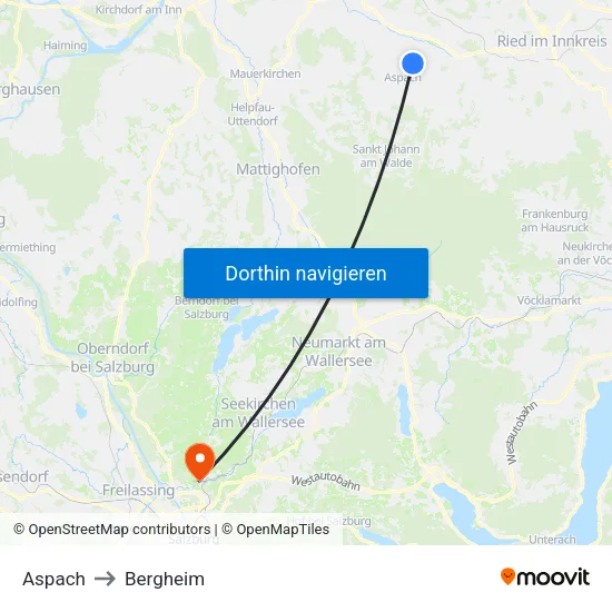 Aspach to Bergheim map