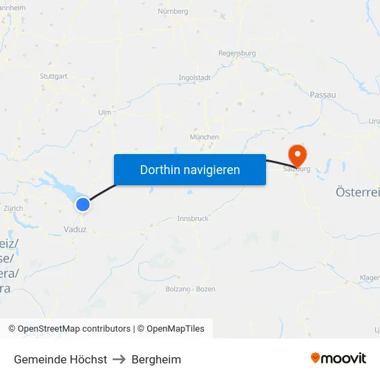Gemeinde Höchst to Bergheim map