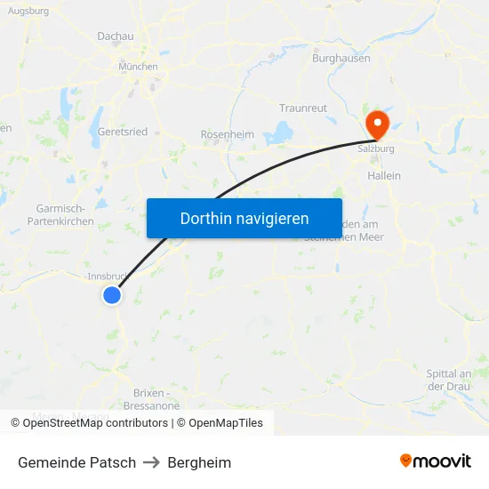 Gemeinde Patsch to Bergheim map