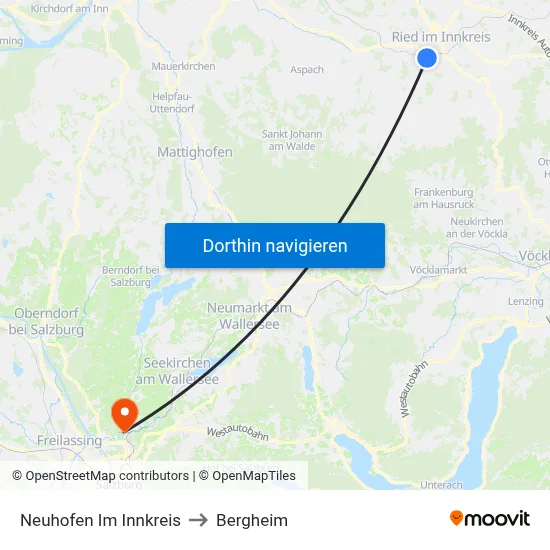 Neuhofen Im Innkreis to Bergheim map