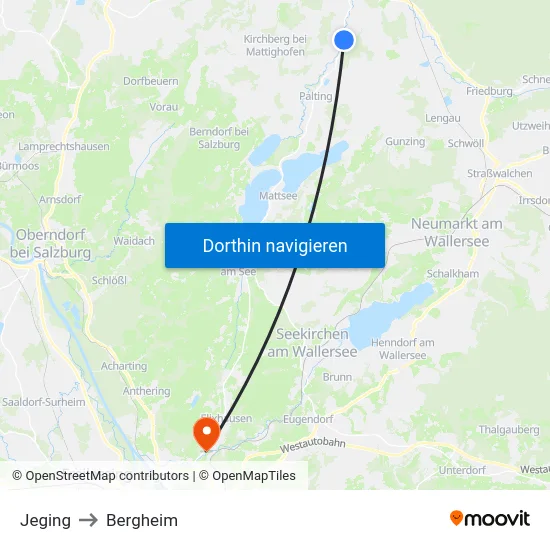 Jeging to Bergheim map