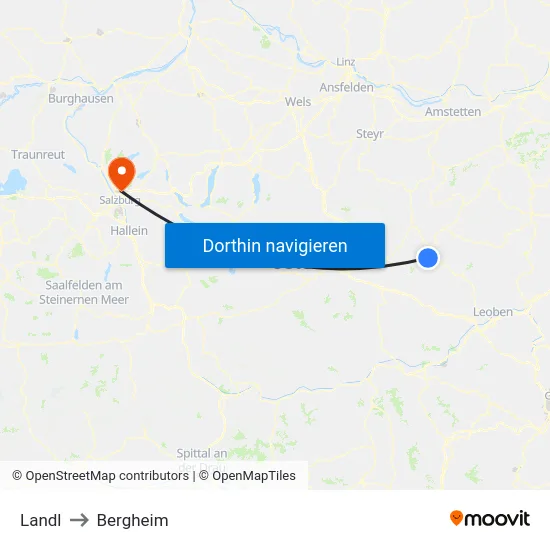 Landl to Bergheim map