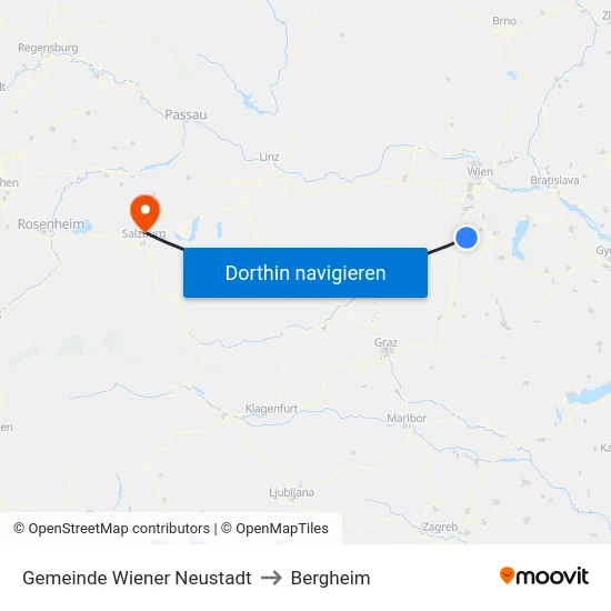Gemeinde Wiener Neustadt to Bergheim map