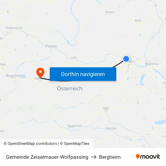 Gemeinde Zeiselmauer-Wolfpassing to Bergheim map