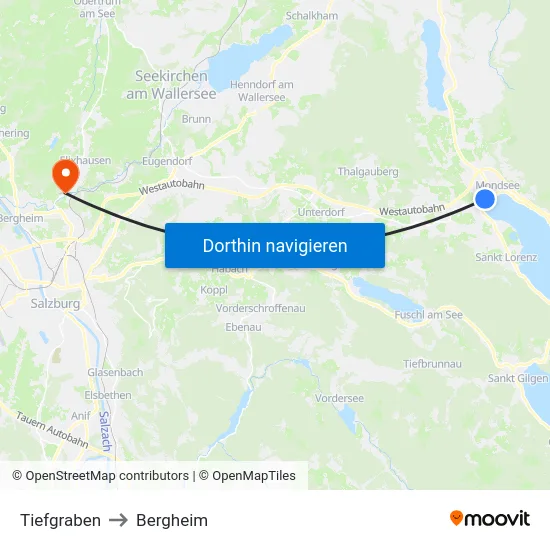 Tiefgraben to Bergheim map