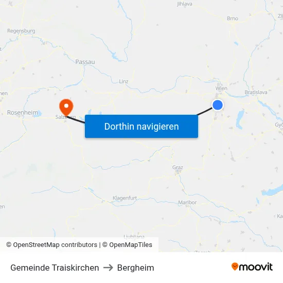 Gemeinde Traiskirchen to Bergheim map