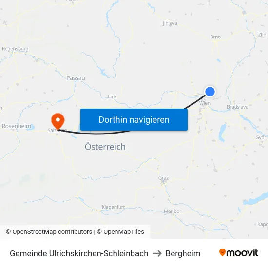 Gemeinde Ulrichskirchen-Schleinbach to Bergheim map