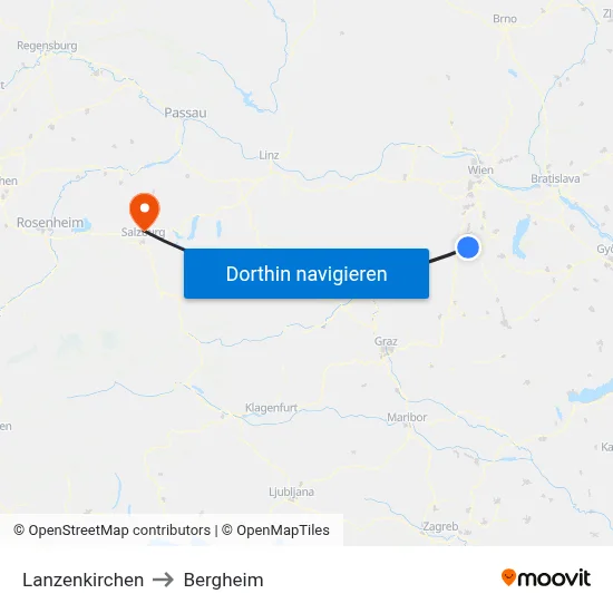 Lanzenkirchen to Bergheim map
