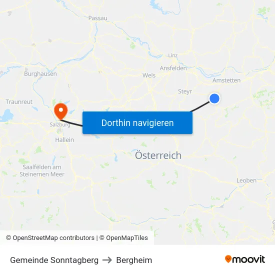 Gemeinde Sonntagberg to Bergheim map