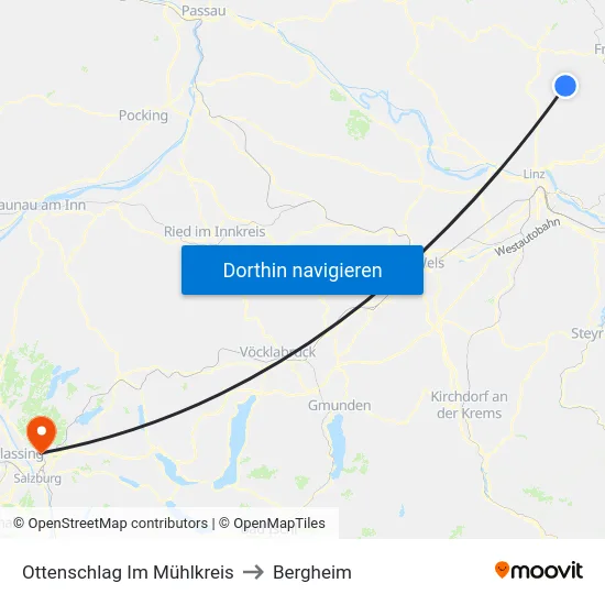 Ottenschlag Im Mühlkreis to Bergheim map