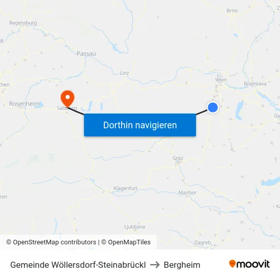 Gemeinde Wöllersdorf-Steinabrückl to Bergheim map