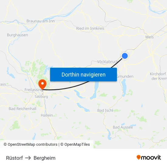 Rüstorf to Bergheim map