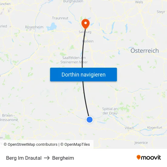Berg Im Drautal to Bergheim map