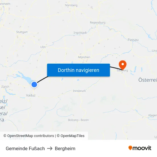 Gemeinde Fußach to Bergheim map