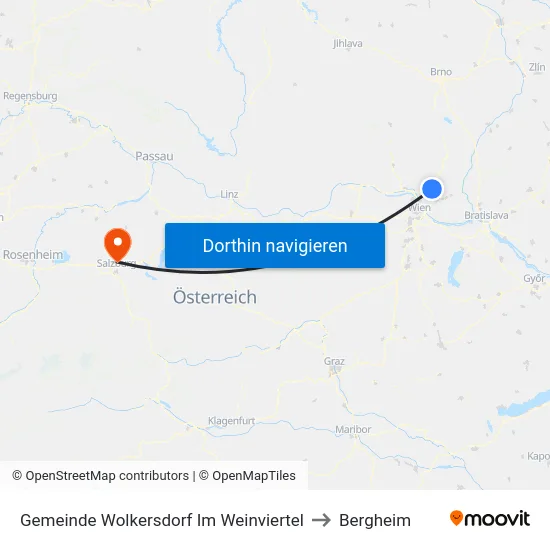 Gemeinde Wolkersdorf Im Weinviertel to Bergheim map